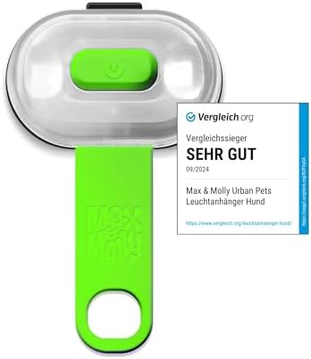 Max & Molly USB Rechargeable LED Safety Pet Light for Dog Collars & Harnesses - Waterproof, No-Dangle Secure Design, One Size Fits All - Ideal for Walking, Running, Biking & Outdoor Adventures