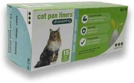 Van Ness DL715 Pureness Extra Giant Drawstring Cat Pan Liner, 15-Count