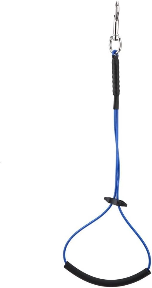 Dog Cat Grooming Loop, Single Noose Pet Restraint Leash, Blue Steel Wire Core, 21.65 in, for Table Arm and Bath Tub