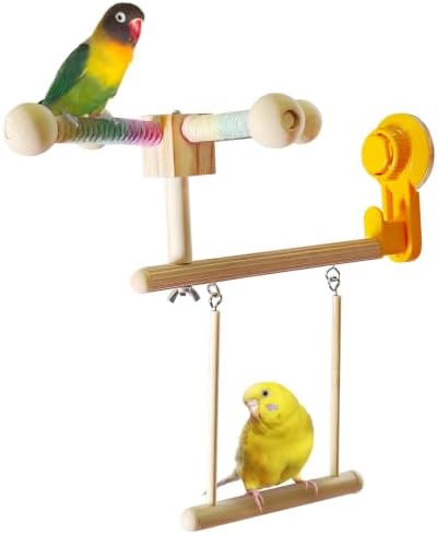 Bird Perch Toy Parrot Spinning Perch Swing Toy