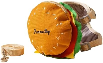 Adjustable Puppies Hamburger Bag for Small Dogs Bag Outdoor Large Self-Carrier Adjustable Vest Leash Service Dog Vest Harness and Leash Set, Medium