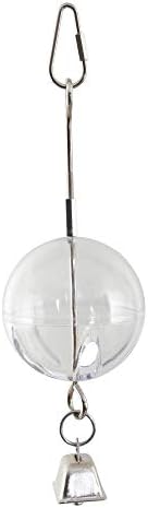 Featherland Paradise | Creative Foraging Systems Hanging Foraging Sphere & Kabob with Stainless Steel Bell, Interactive Bird Treat Toy