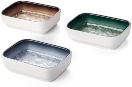 Ceramic Feeding Bowls for Small Animals, Ideal for Hamster, Guinea Pig, Hedgehog and Gerbil (Blue + Green + Brown)