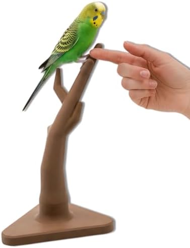 Natural-Texture Tree Branch Bird Perch, 3D Printed Organic Shape Parrot Stand for Cages, Secure Grip Bird Cage Accessories for Cockatiels, Conures, Budgies, Lovebirds and Finches