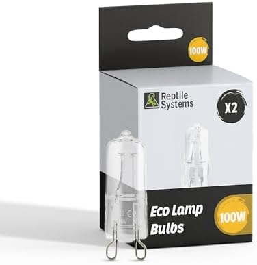 Reptile Systems Replacement Bulb Eco Halogen White Spot Lamp – White 100w, 2 Count – Replacement Bulb Kit for Reptiles & Amphibians – Light for Tanks, Vivariums & Crested Geckos