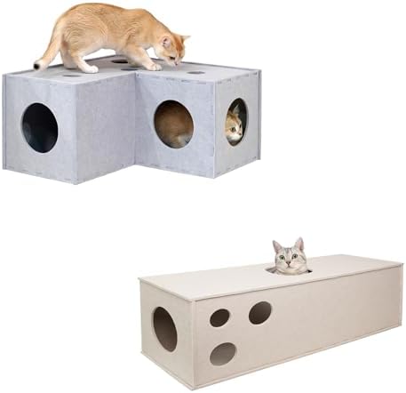 PETKARAY Cat Felt Tunnel & Cat Straight Tunnel