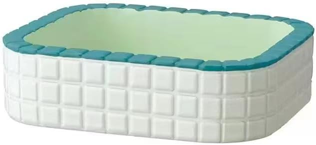 Hermit Crab Bath Pool, Small Animal Water Bowl Resin Food Dish, Mini Pet Bathtub Feeding Bowl for Hamster Hedgehog Sugar Glider Parrot Reptile Habitat Decor, 9.6 x 8.2 x 2.5 cm