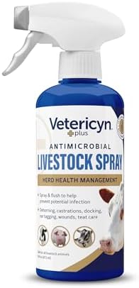 Vetericyn Plus Livestock Utility Spray | Wound Care Spray, Teat Spray, Dermal Cleanser, Safe, Non-Toxic and Antibiotic-Free Formula. 16 ounces
