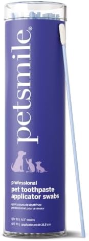 Petsmile Pet Toothpaste Applicator Swabs 50 Ct, Cat + Dog Teeth Cleaning