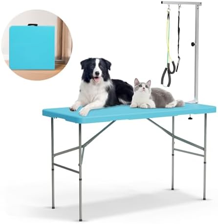 PKNYBZN 47'' Foldable Dog Grooming Table with Arm