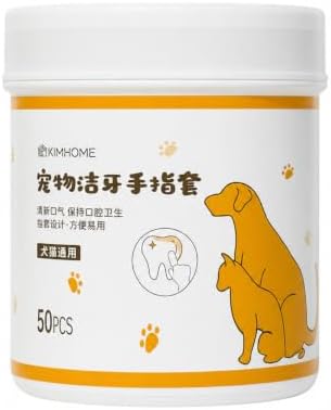 Dog Dental Wipes, 100 Count No-Rinse Finger Wipes for Dogs & Cats, Pet Teeth Cleaning Wipes to Help Remove Plaque & Tartar, Disposable Dog Toothbrush Wipes for Oral Care