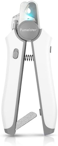 Type-C Rechargeable Dog & Cat Nail Clippers - LED Pet Nail Trimmer Extra Sharp for Small & Medium Dogs (Gray)