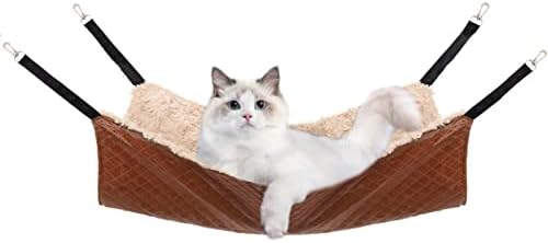 JOYELF Cat Hammock Bed, Large Reversible Cat Cage Hammock Hanging Soft Pet Bed for Kitten Ferret Puppy or Small Pet