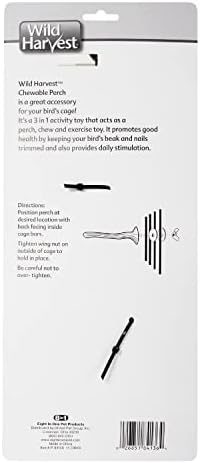 Wild Harvest Chewable Perch, 1.76 Ounce, Activity Toy and Treat for Cockatiels and Parakeets (Pack of 2)