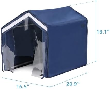 Foldable Cat Privacy Enclosure with Splash Guard – Navy Blue Hidden Pet Toilet Furniture with Scoop Holder, Odor Control & Transparent Door Curtain for Small/Medium Cats(Blue Cover only)