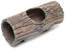 Magnetic Reptile Hide Cave,Resin Hollow Tree Trunk Hideout for Crested Gecko, Lizard, and Snakes,Climbing Toy & Terrarium Decor