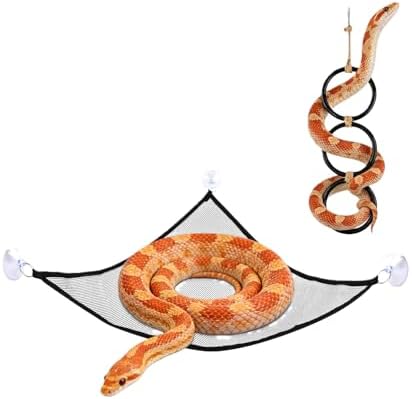 Snake Climbing Rings with Hammock, Reptile Enrichment Toys for Snakes