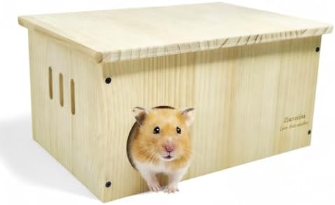 Solid Pine Syrian Hamster House Multi Chamber 11.8"x7.9"x6.3"