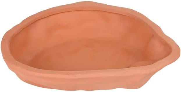 Extra Large Reptile Bathing Pool Tortoise Bathing Pool Reptile Feeding Dish Water Bath Bowl Aquarium Ornament for Gecko, Snake, Turtle, Bearded Dragon, Lizard Bath (Red Pottery)