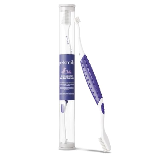 petsmile Professional Pet Toothbrush, Patented 45° Cats + Dogs
