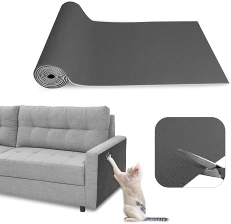 Eunice Cat Scratching Mat, Self-Adhesive Cat Scratch Carpet, Trimmable Replacement Carpet Pad for Tree Wall Cat Scratching Post DIY Couch Protector (Dark Gray, 78.7"x15.8")