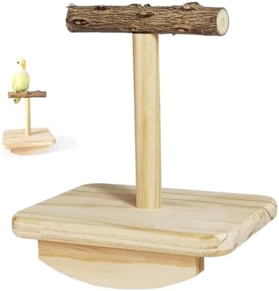 Bird Perch Stand Trainings, Prickly Ash Wood Parrot T Stand