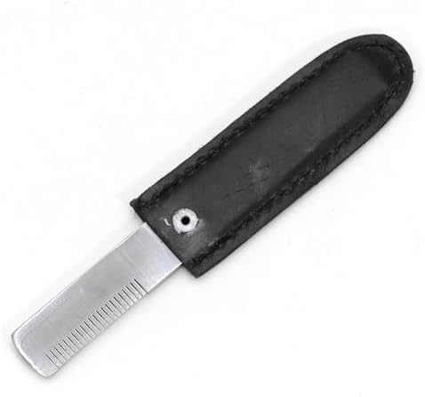 Jeffers Grooming Trim Kit 3 Piece Set - Stainless Steel Thinning Shears & Stripping Comb, Durable Leather Case With Belt Loop Flap, Portable Tools for Groomers, Farm Use or Routine Livestock