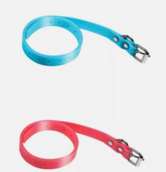 Dog Collar Buckle Waterproof Adjustable Long Strap, Pink Blue, 2pcs