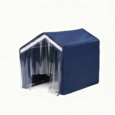 Foldable Cat Privacy Enclosure with Splash Guard – Navy Blue Hidden Pet Toilet Furniture with Scoop Holder, Odor Control & Transparent Door Curtain for Small/Medium Cats(Blue Cover only)