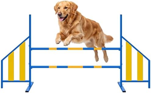 Seenelling Dog Agility Jump with Wing Bars, Adjustable Metal Hurdle