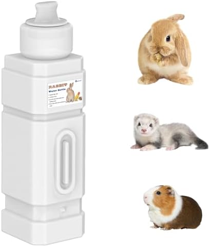 Salcod 42 oz Small Pet Water Bottle for Cage with Top Fill Design, White