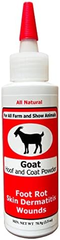 Four Oaks Farm Ventures, Goat Hoof & Coat Powder - Wound Care, Heals/Prevents Foot Rot, Skin Problems - All Natural, Non-Caustic, Easy to Use (2.5 oz)