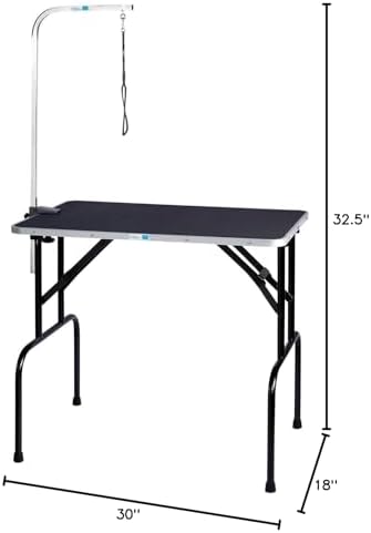 Pet Edge Master Equipment Heavy Duty Grooming Table with Arm – Easy to Clean Grooming Table for Animals up to 220 Pounds
