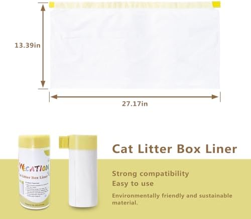 60 Count Cat Litter Box Liners, Only Compatible with Neakasa and PetPivot Self-cleaning Cat Litter Box