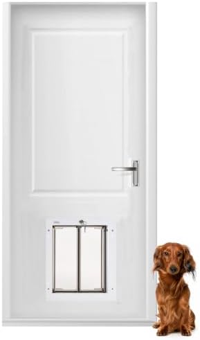 PlexiDor Performance Door-Mount Pet Door, White, Medium, Up to 40 lb