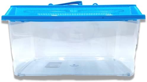 Needzo Hermit Crab Tank with Carrier Handles, Plastic Terrariums for Reptiles, Crabs, Lizards, and More, 12.5 inches