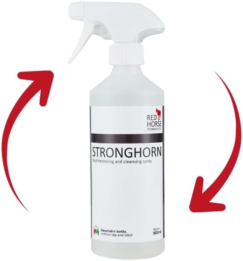 Stronghorn Hoof Hardener - Horse Hoof Hardener & Cleansing Spray (500ml) | Sole Strengthening Formula | Non-Caustic Spray for Soft Soles & Weak Horn | Formalin-Free