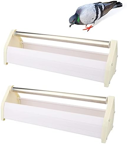 2 Pcs Pigeon Feeder Durable Reinforced Plastic Food Box Feeding Dish Storage Trough for Bird Pigeon Parrot Duck Home Poultry (Length: 15.5")