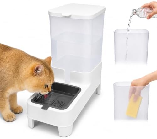 Automatic Cat Water Dispenser Elevated Gravity Water Bowl TOP Refill 4L