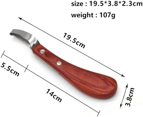 Professional Double-Bladed Horse Hoof Knife, Ultra-Sharp Stainless Steel Farrier Tools with Ergonomic Non-Slip Handle for Comfortable Control, Ideal for Horses, Cows, Goats & Livestock
