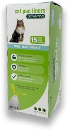 Van Ness DL715 Pureness Extra Giant Drawstring Cat Pan Liner, 15-Count
