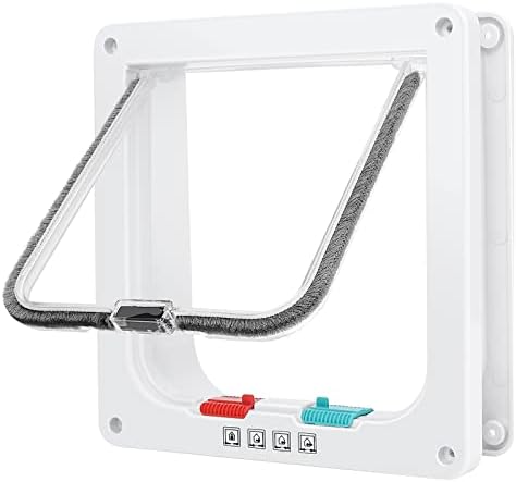Lessmon Cat Door, M, 4-Way Lock, Outer Size 7.48x7.87x2.16in