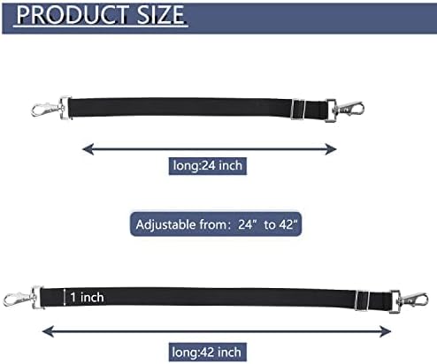 Premium Horse Blanket Sheet Leg Straps Replacement Stretchy Belly Strap with Double Swivel Snaps, Adjustable Length from 24 to 42 Inch(4 Pcs)