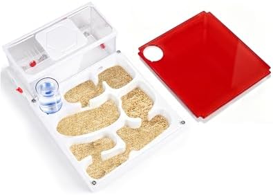 Ant Terrarium Kit, Ant Habitat with Large Viewing Window, 3D Printed Escape Resistant, Red Cover, Water Tower, 3 Expansion Ports and Spacious Foraging Area for Ant Keeping Beginners & Hobbyists