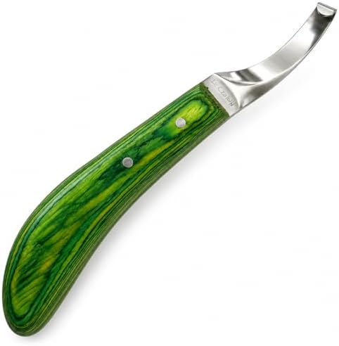 Precision Farrier Tools Super Sharp Hoof Knife | Right-Handed Knives, Hoof Knife with Wooden Handle