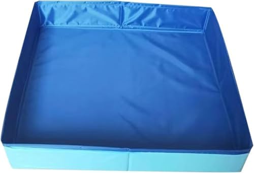 Foldable Dog Pool – Heavy-Duty Hard Plastic Small Dog Pool for Puppy & Cats, Portable Shallow Pool, Outdoor/Indoor Cooling Bathtub, Dog Pools for Pet Dogs, No-Inflate Easy Clean Wading Poo
