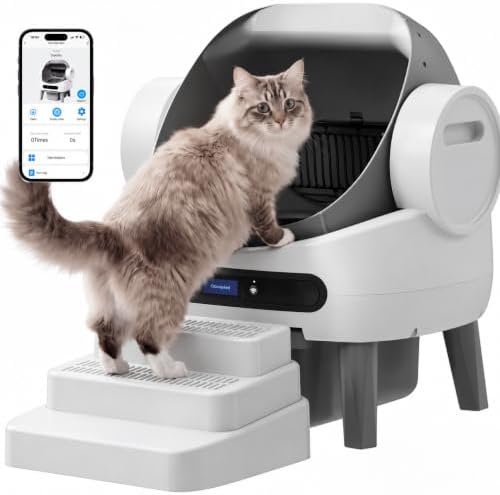 Automatic Litter Box, Open Top Self Cleaning Litter Box for Multiple Cats