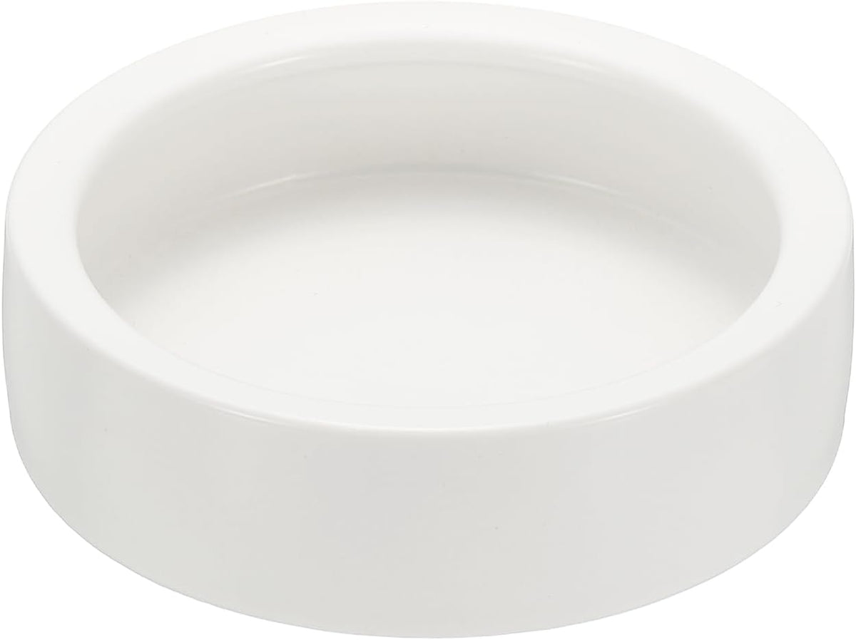 Reptile Food Bowl,Worm Water Dish Ceramic Pet Bowl 4In,White