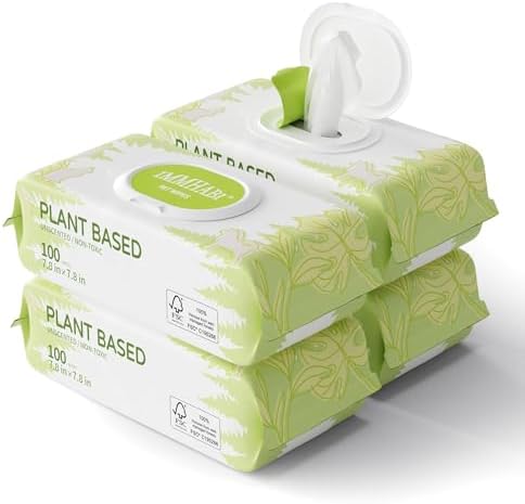 IMMHABI 400 Count Hypoallergenic Dog Wipes, Unscented Plant-Based Pet Wipes