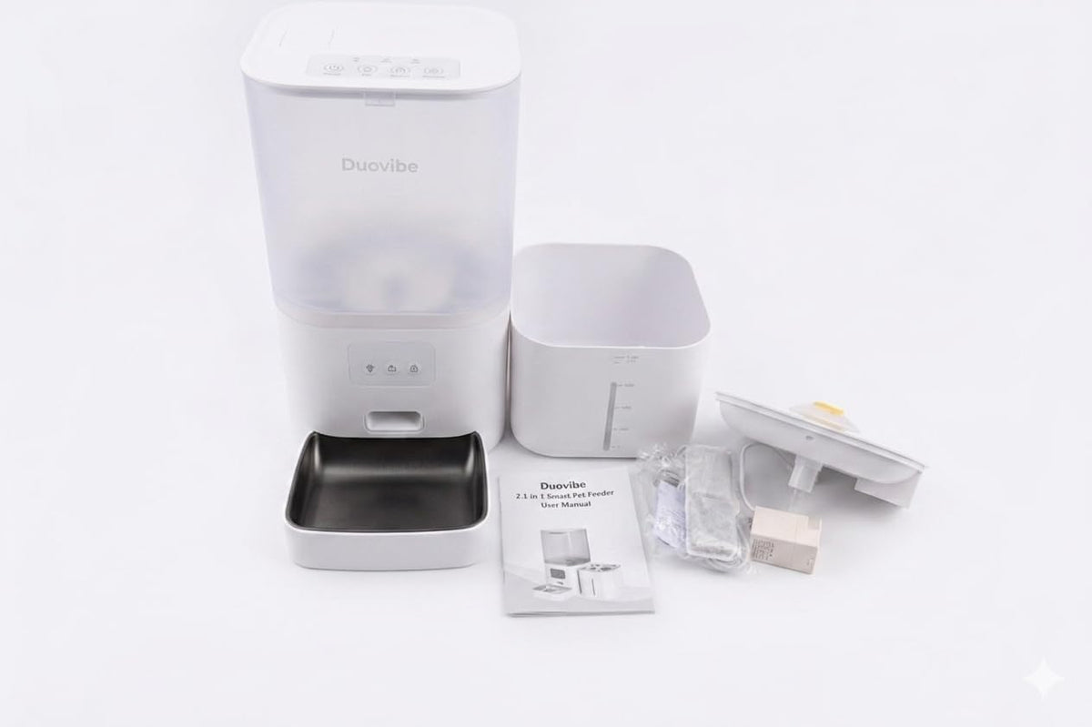 Smart Pet 2 in 1 Feeder and Fountain Water, WiFi App Control Automatic (White)